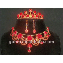 red bridal wedding jewelry sets (GWJS0436)